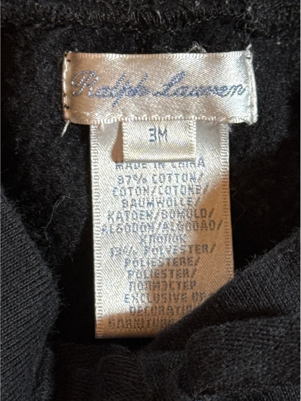 Ralph Lauren Baby Black Fleece Cargo Sweatpants 3 Months